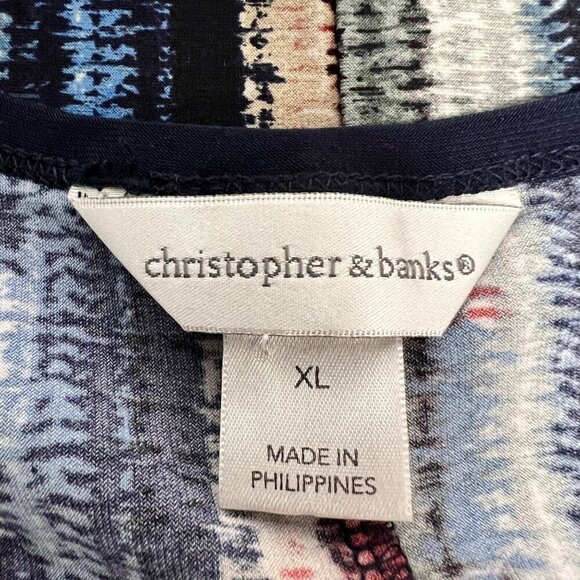 Christopher & Banks V-Neck Asymmetrical Hem Top Size XL Sleeveless - Picture 7 of 8